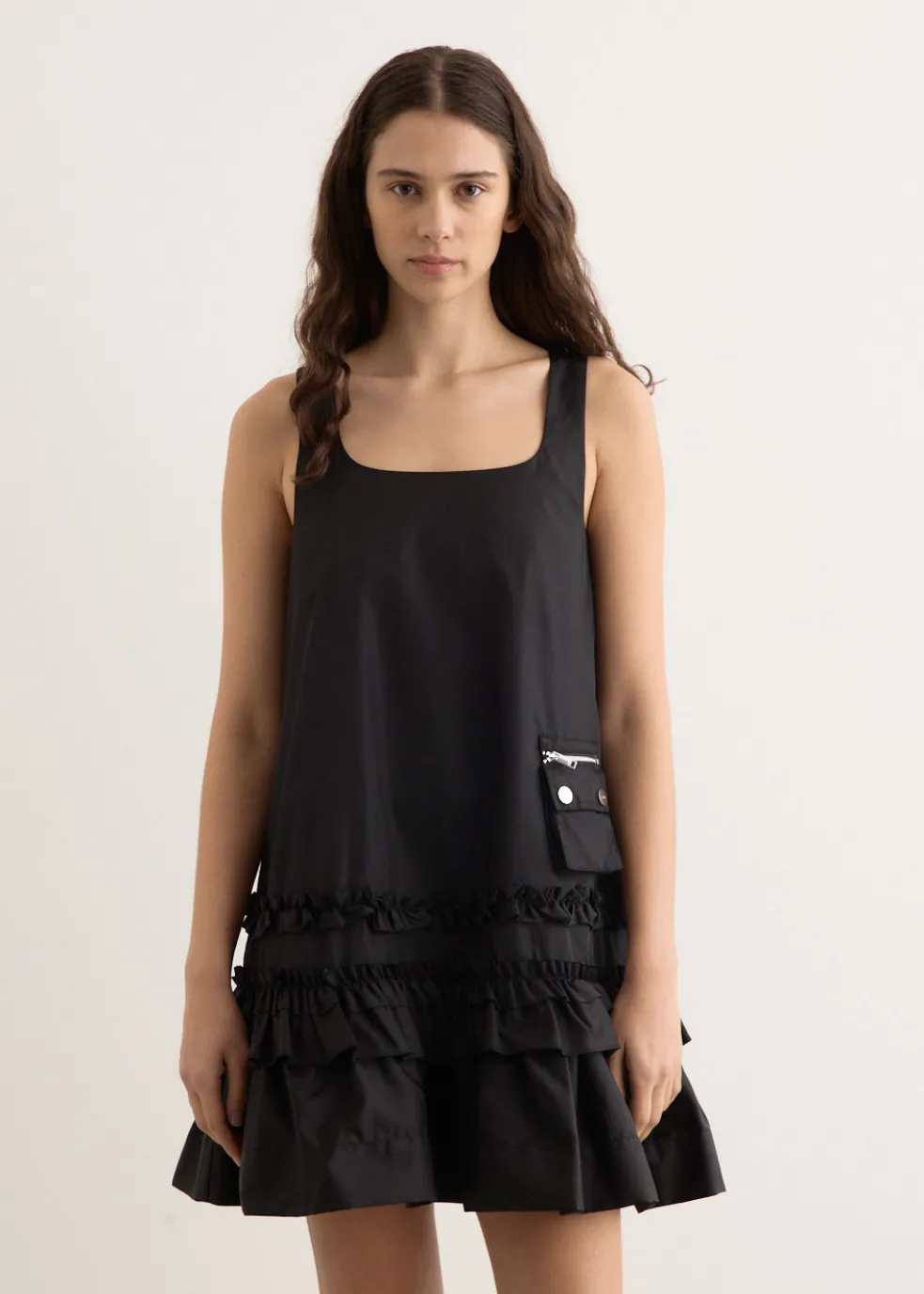 Duchesse Nylon U-Neck Mini Dress