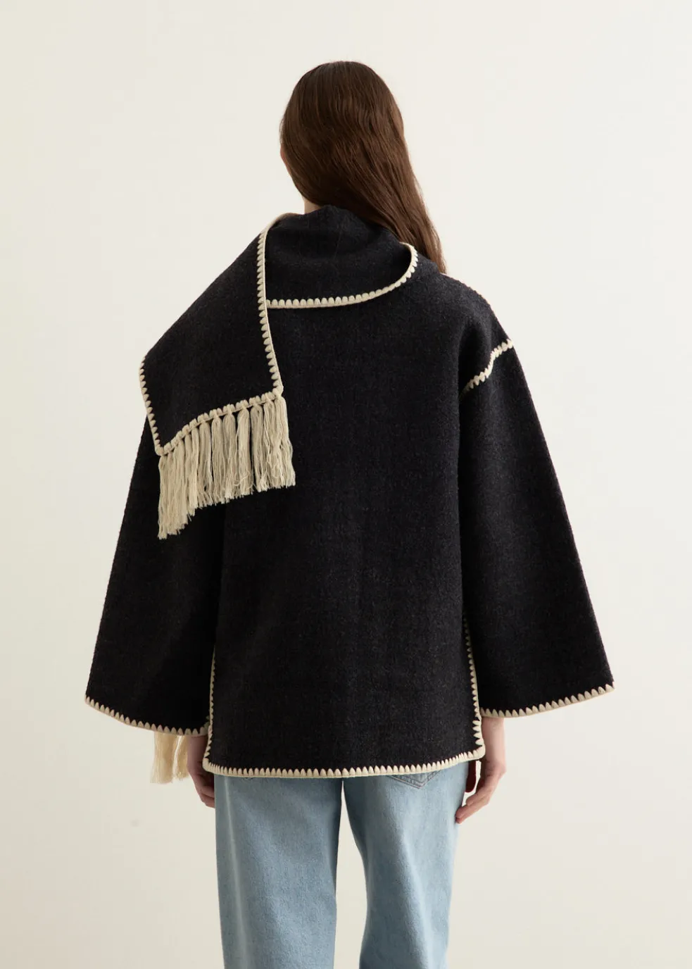 Embroidered Scarf Jacket