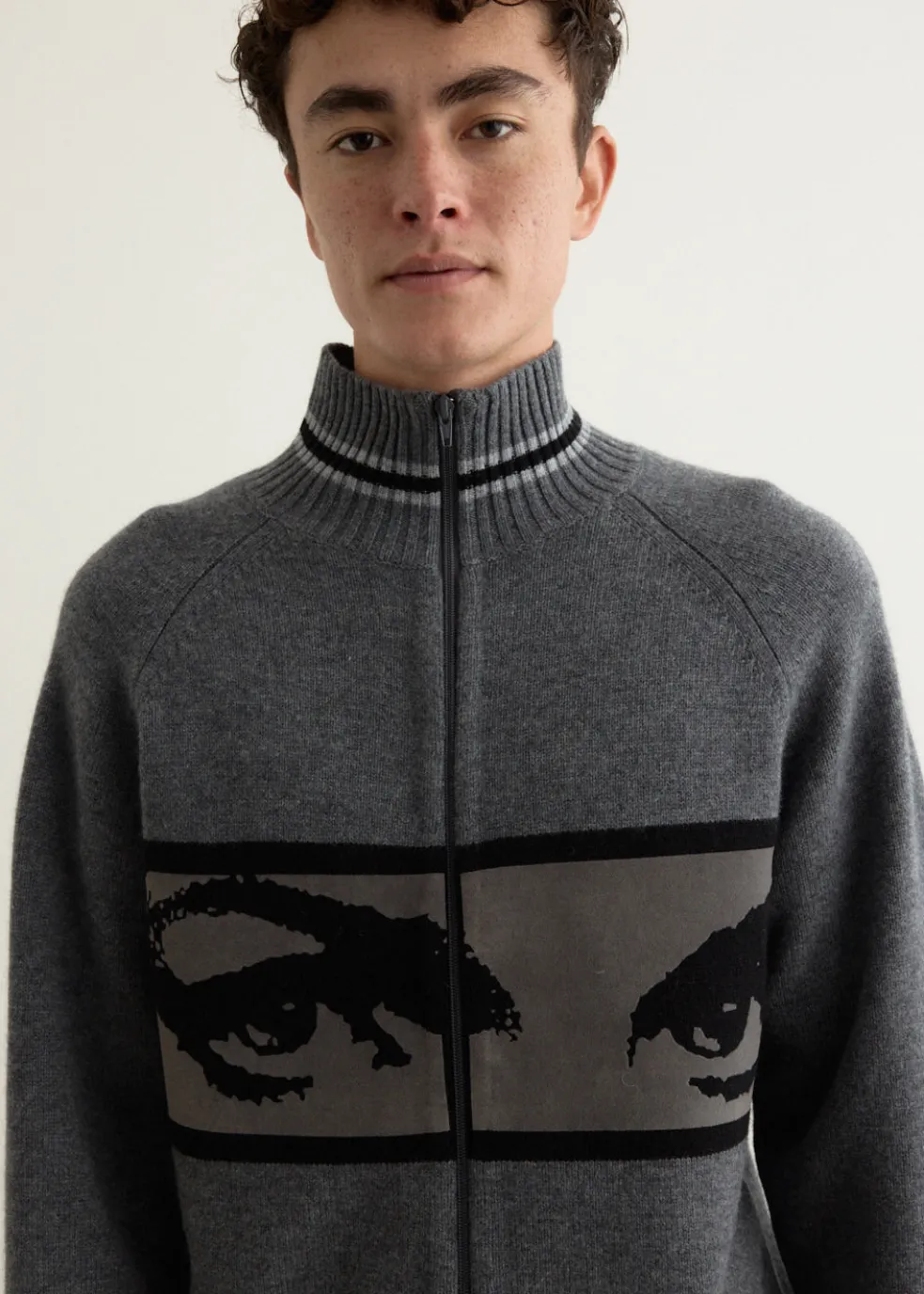 Eyes Zip Thru Knit