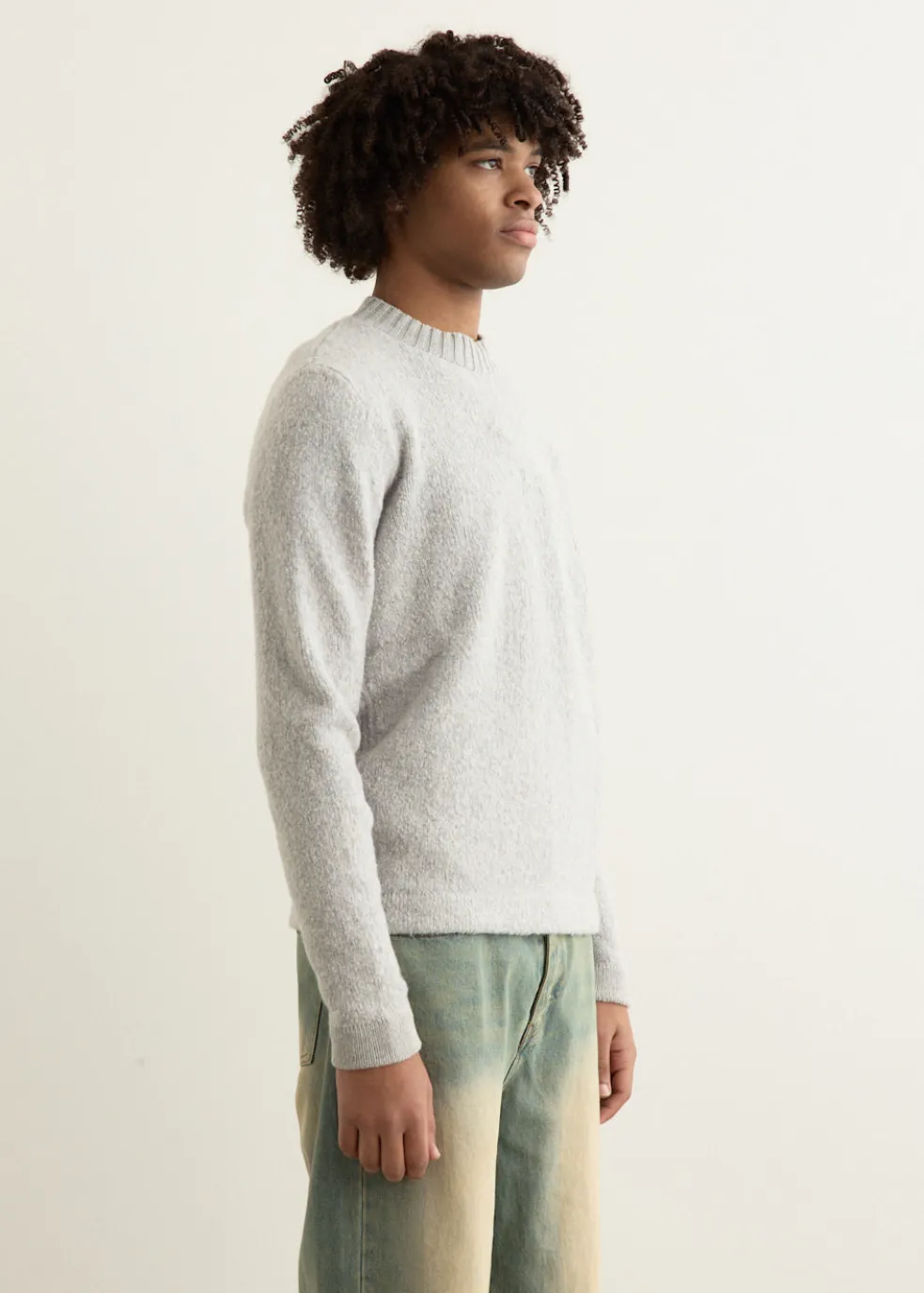 Fancy Yarn With Contrast Stitch Sweater