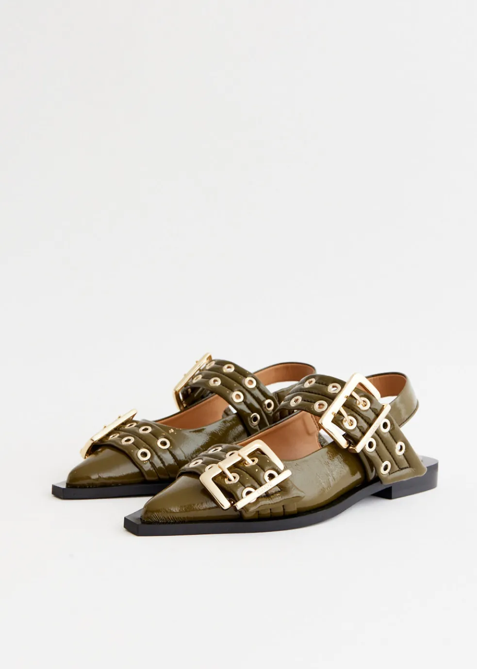 Feminine Buckle Ballerinas