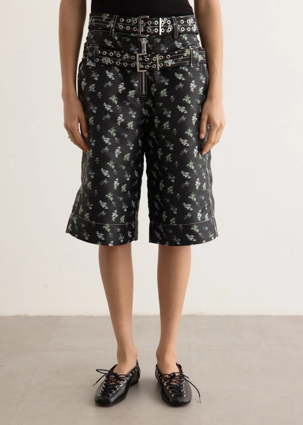 Floral Jacquard Shorts