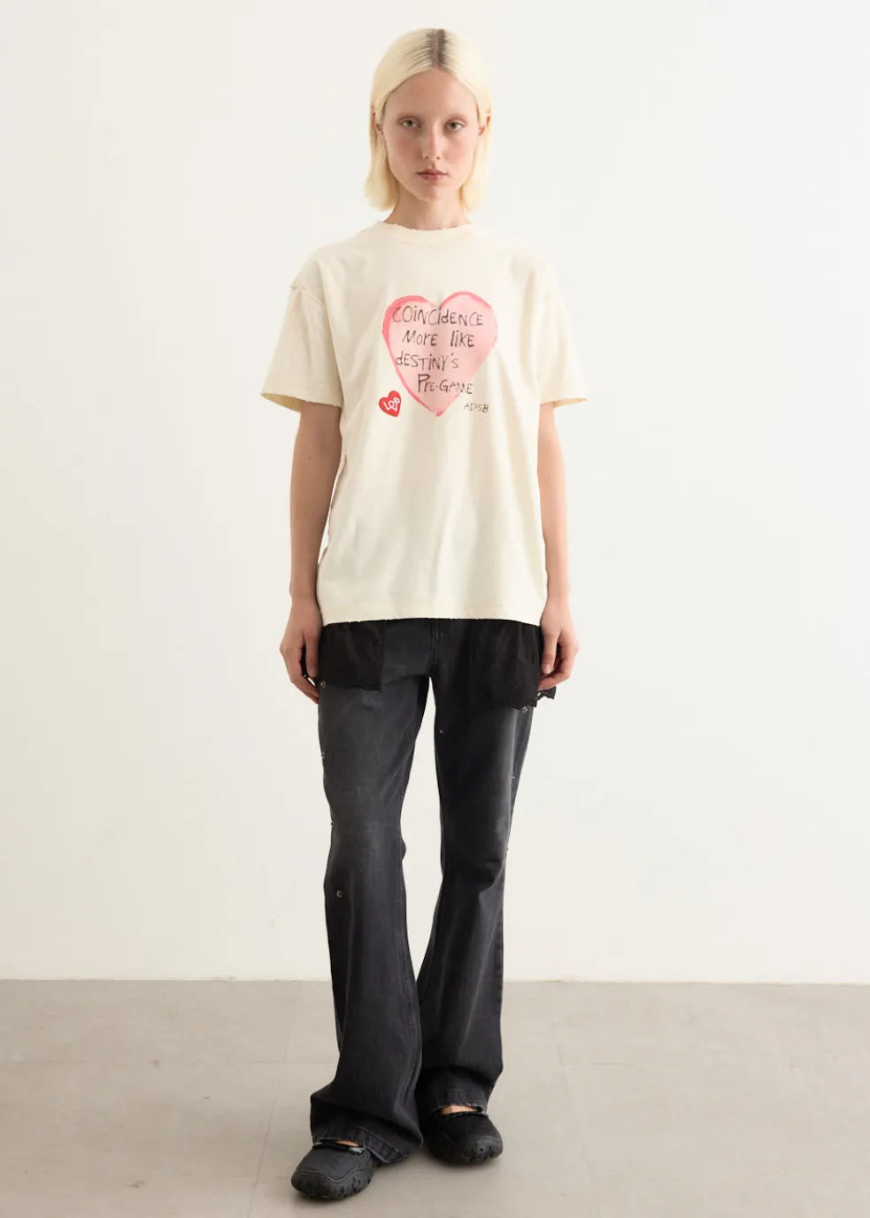 Flower Lace Attached Bootcut Jeans