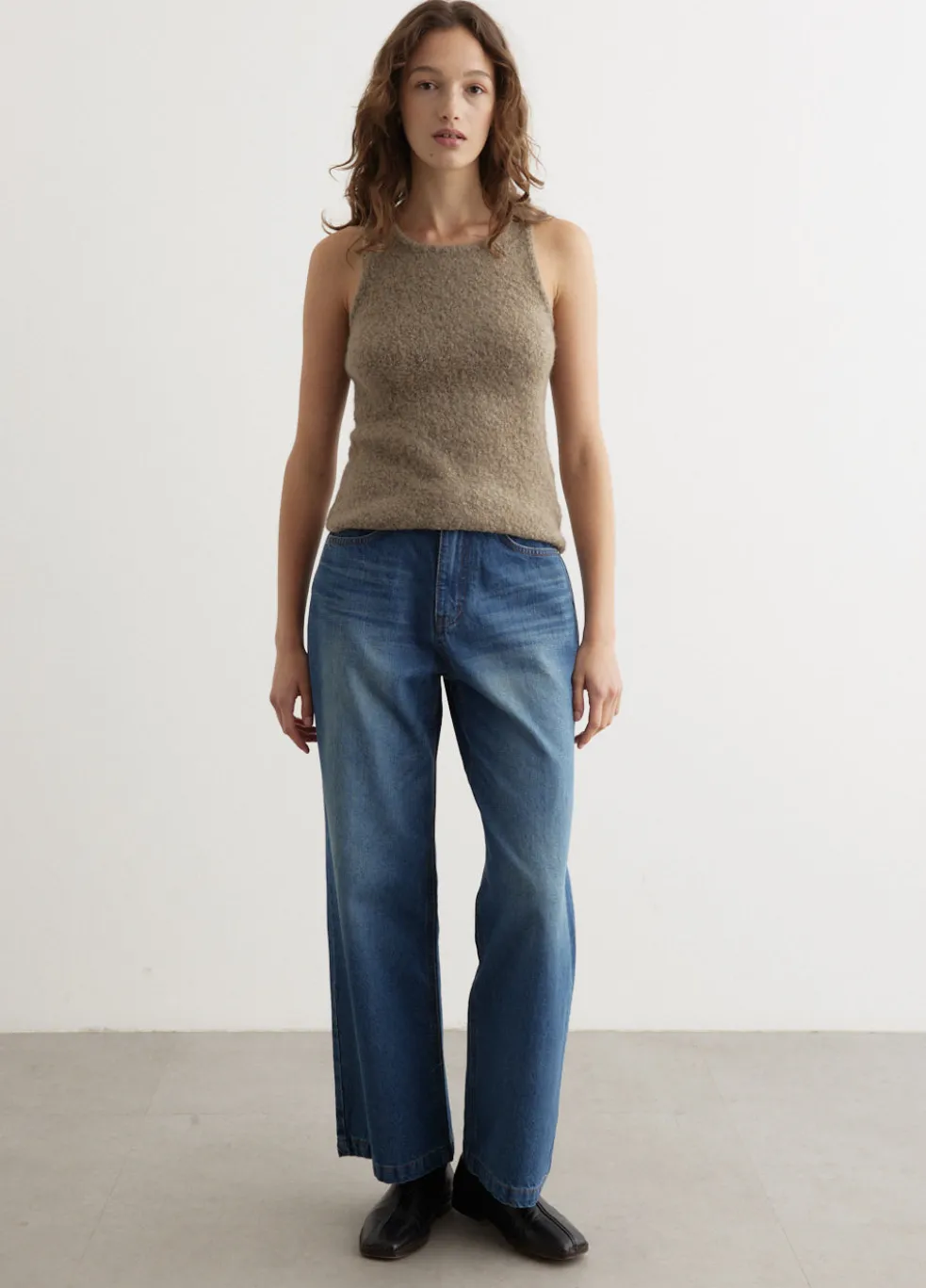 Fluffy Sleeveless Knit Top