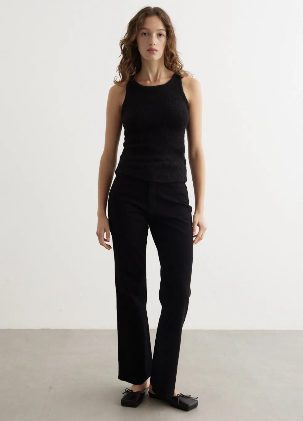 Fluffy Sleeveless Knit Top