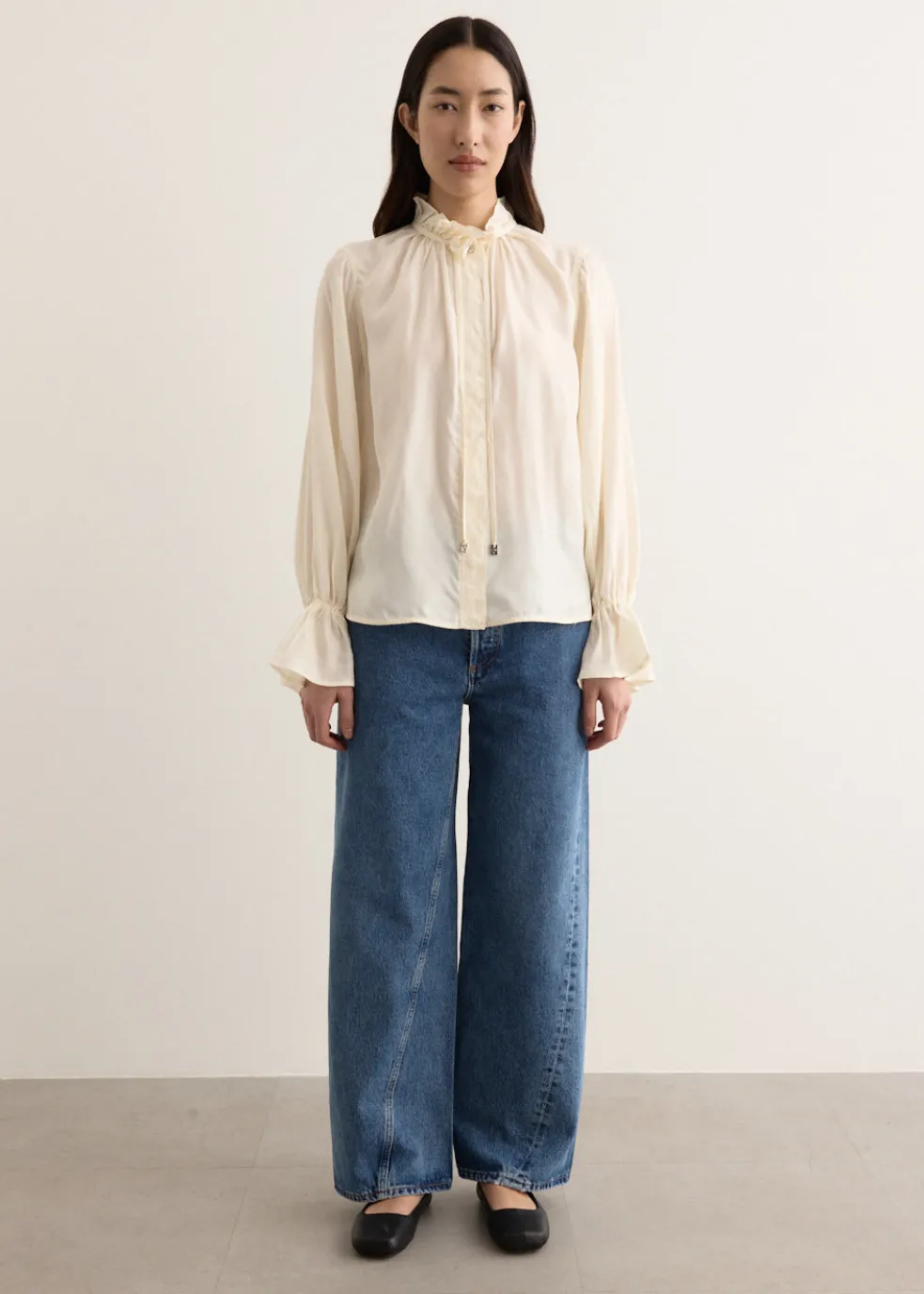 Fluid Cupro Tie String Shirt