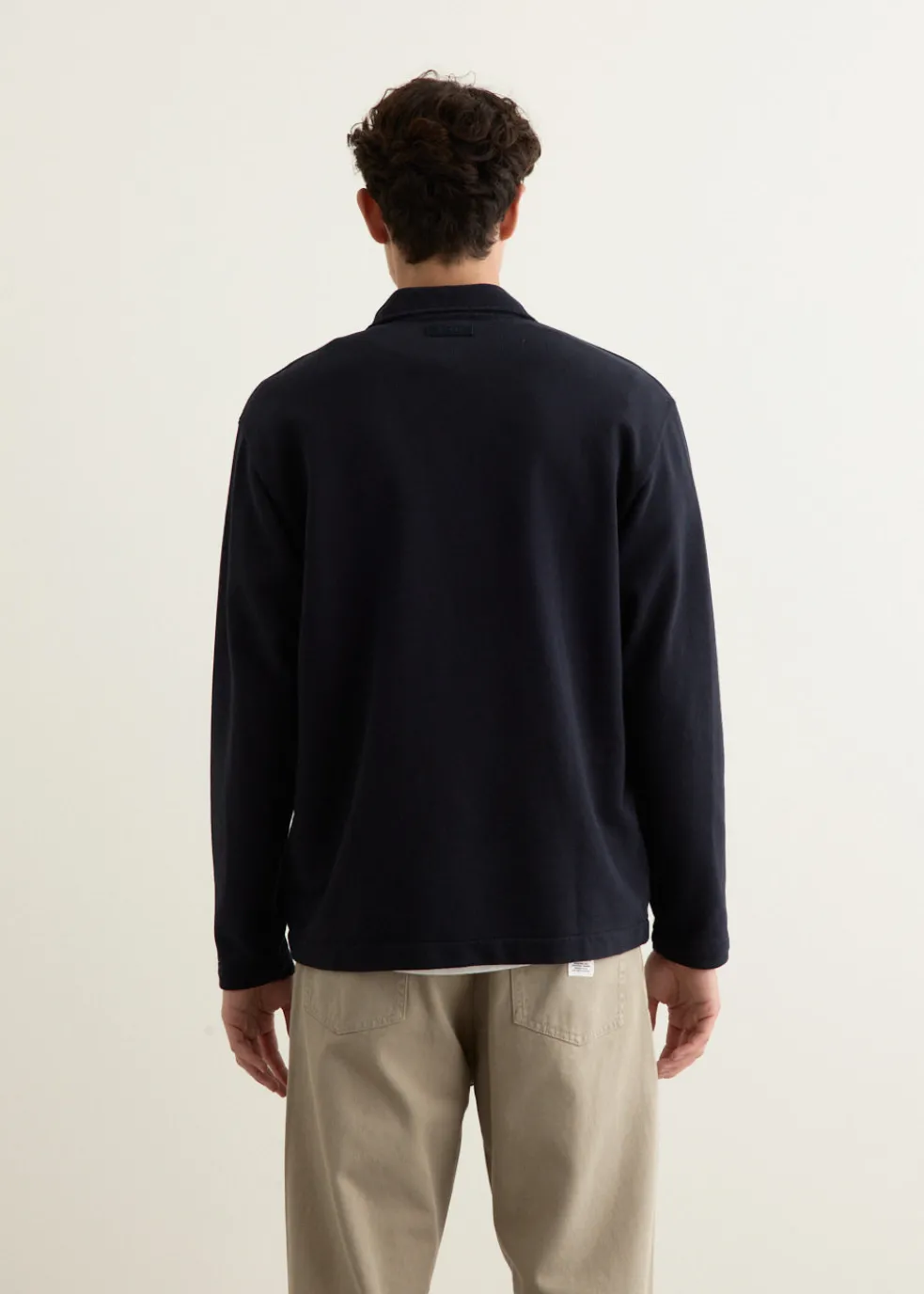 Fraser Relaxed Organic Loopback Long Sleeve Polo