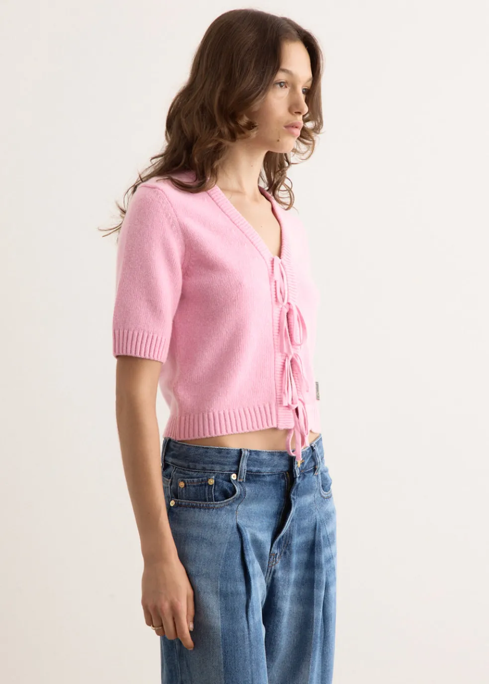 Future Wool Mix Short Sleeve Cardigan