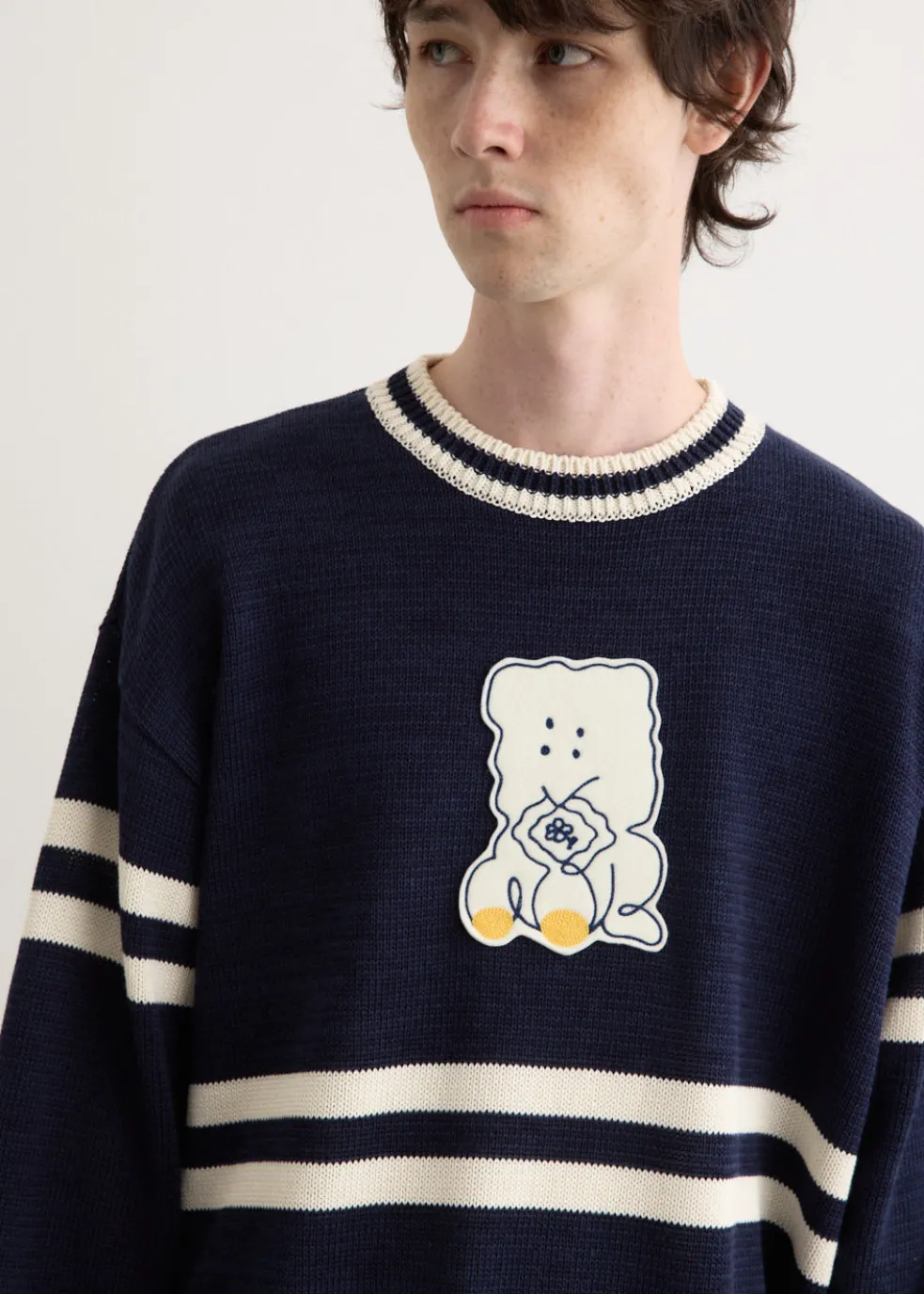 5G Cotton Knit PECKISH RAINBOWY IVY Crew Sweater