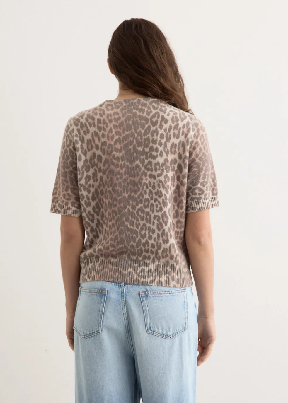 Graphic Wool Mix Printed Leopard T-Shirt