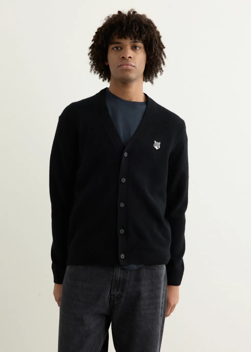 Grey Fox Head Patch Comfort Cardigan