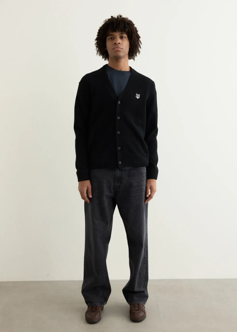 Grey Fox Head Patch Comfort Cardigan