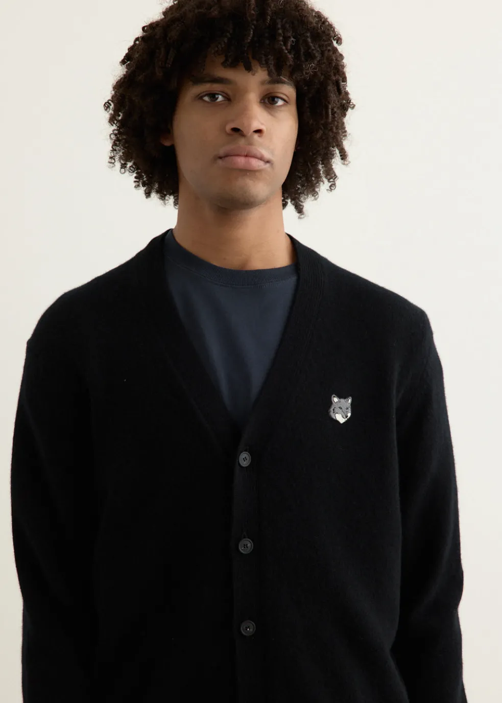 Grey Fox Head Patch Comfort Cardigan