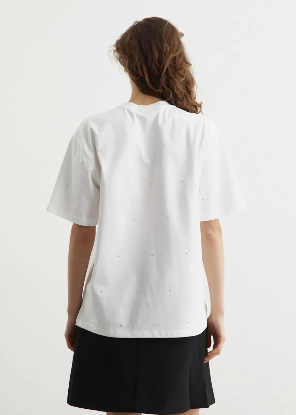 Heavy Cotton Drop Shoulder Rhinestone T-Shirt