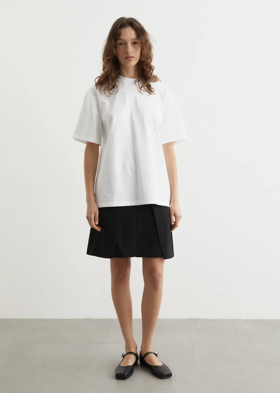 Heavy Cotton Drop Shoulder Rhinestone T-Shirt