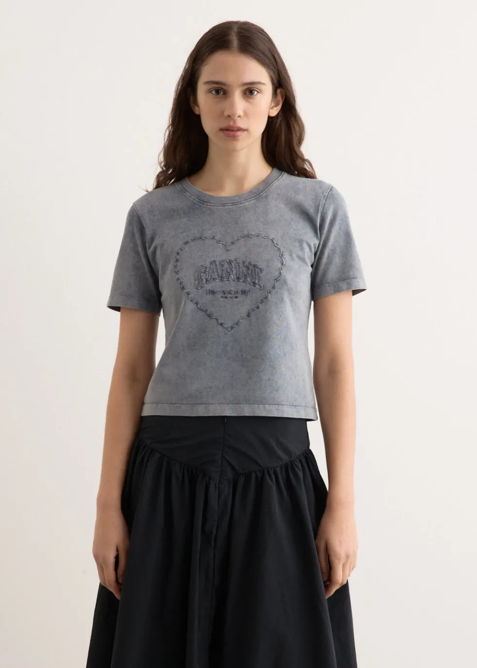 Heavy Cotton Jersey Heart Small T-Shirt