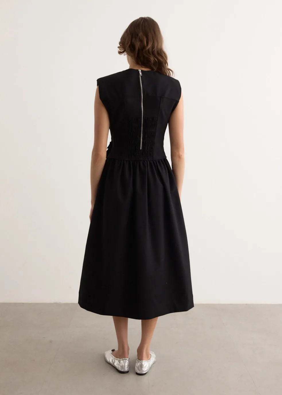 Heavy Cotton Tailoring Corset Midi Dress