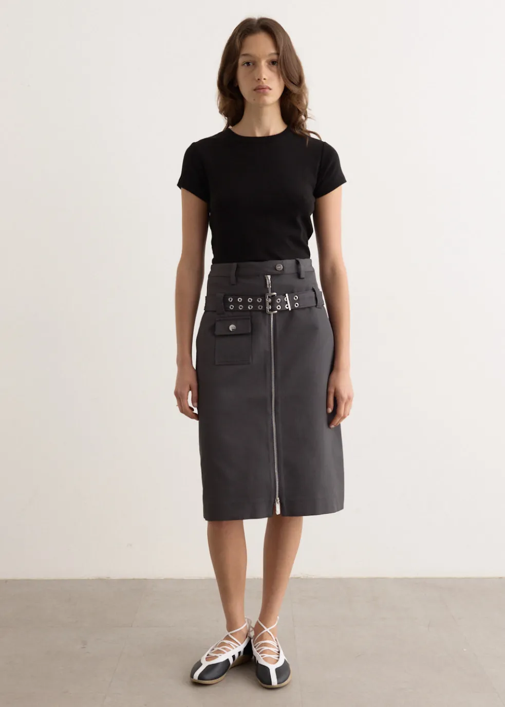 Heavy Twill Midi Skirt