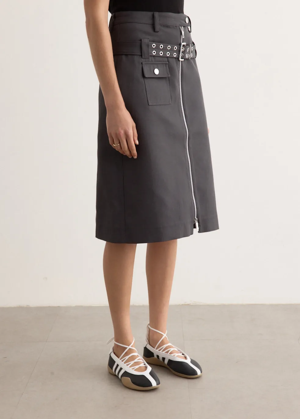 Heavy Twill Midi Skirt