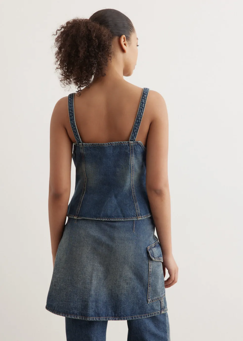 Heavy Washed Denim Top