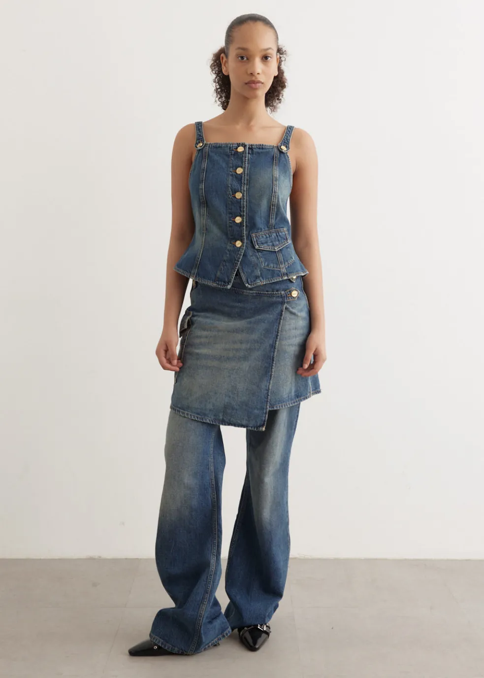 Heavy Washed Denim Top