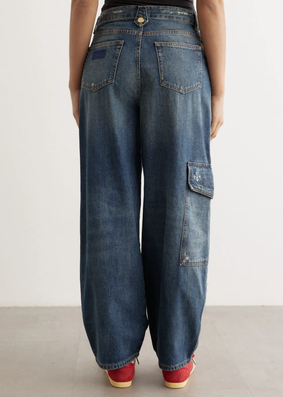 Heavy Washed Denim Carpenter Jeans