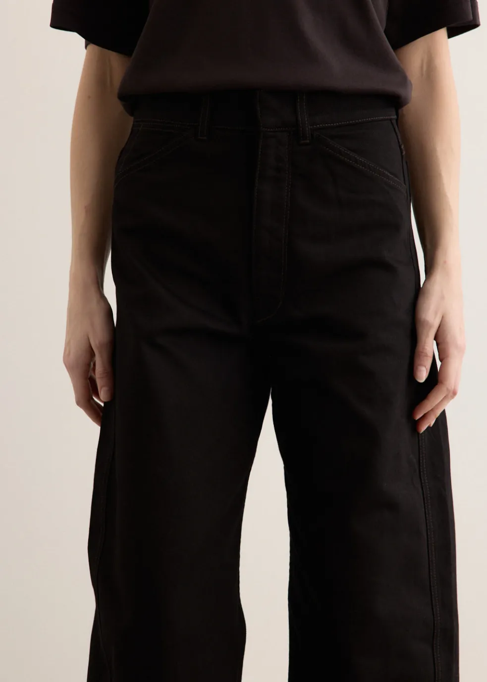 High Waisted Curved Pants