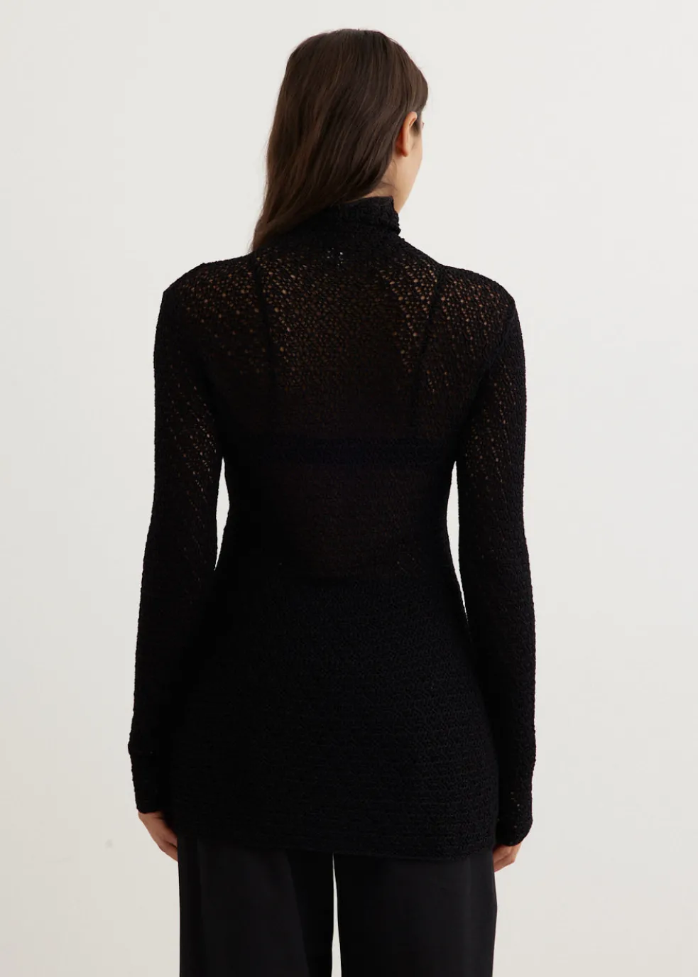 High-Neck Crochet Knit