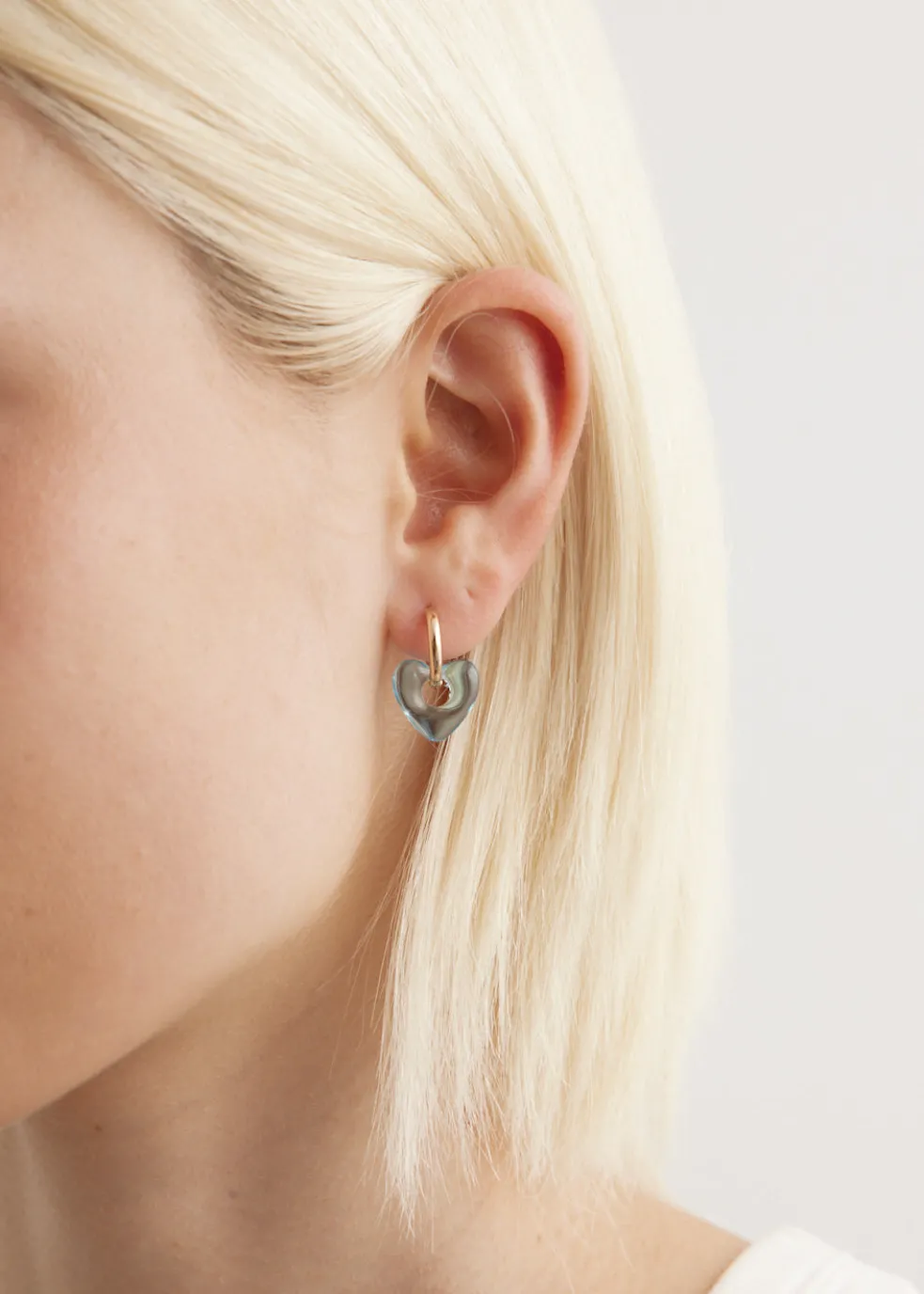 Hoop And Resin Heart Earring