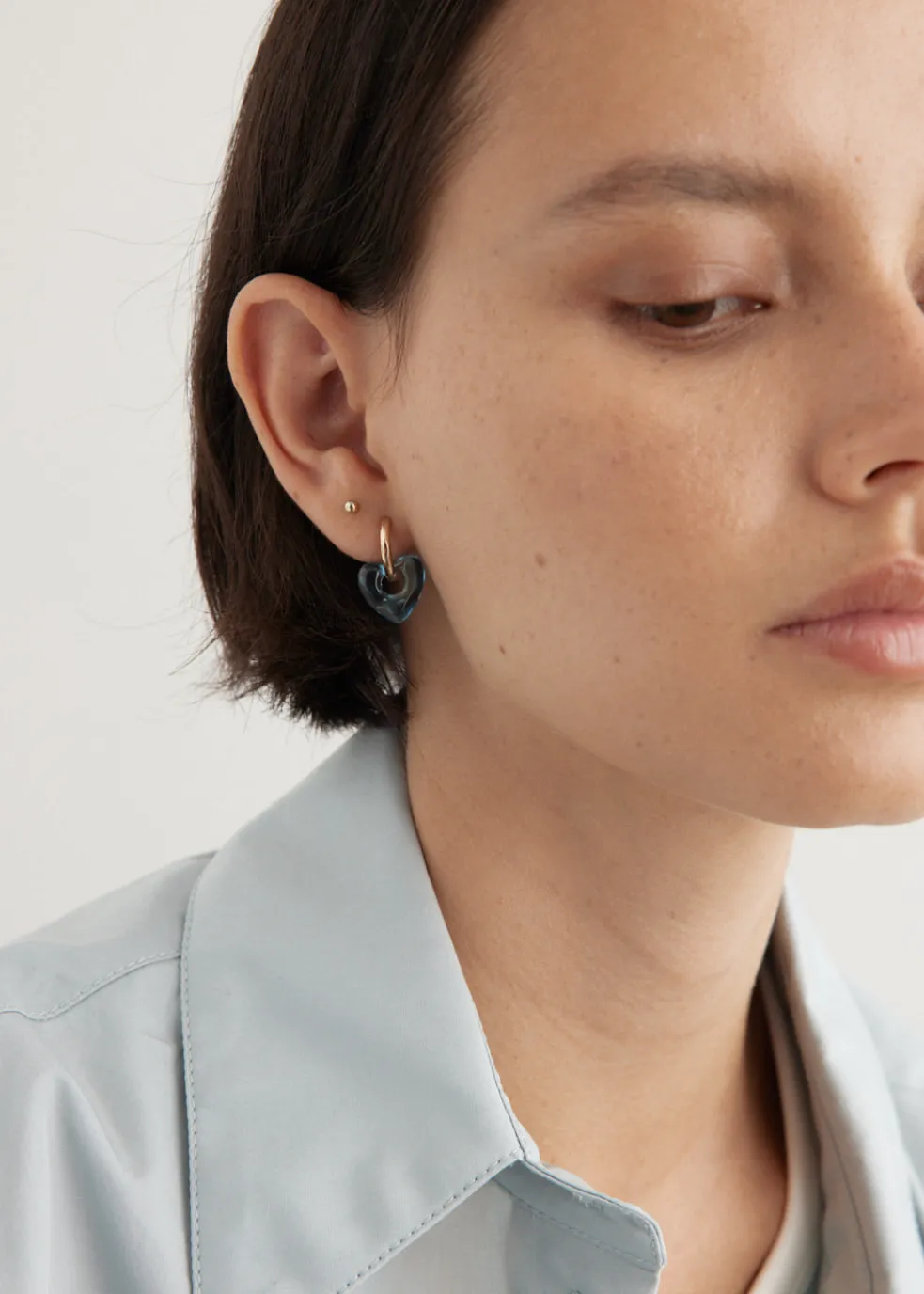 Hoop And Resin Heart Earring