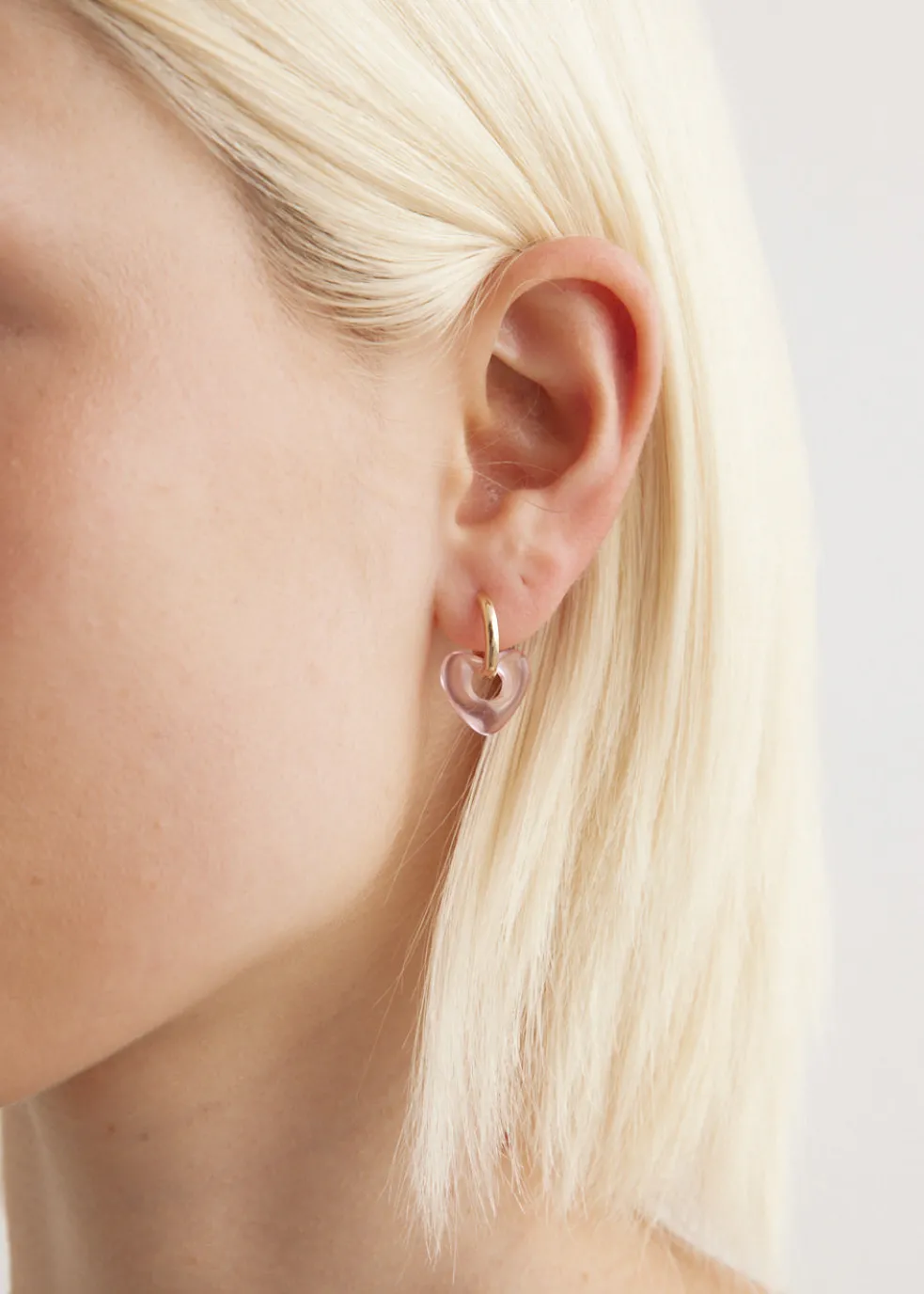 Hoop And Resin Heart Earring