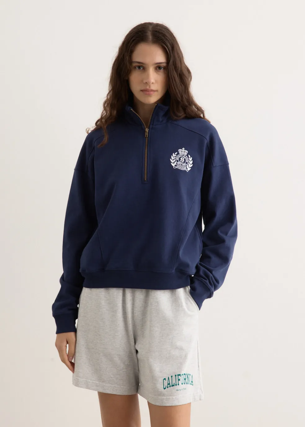 H&W Crest Embroidered Quarter Zip