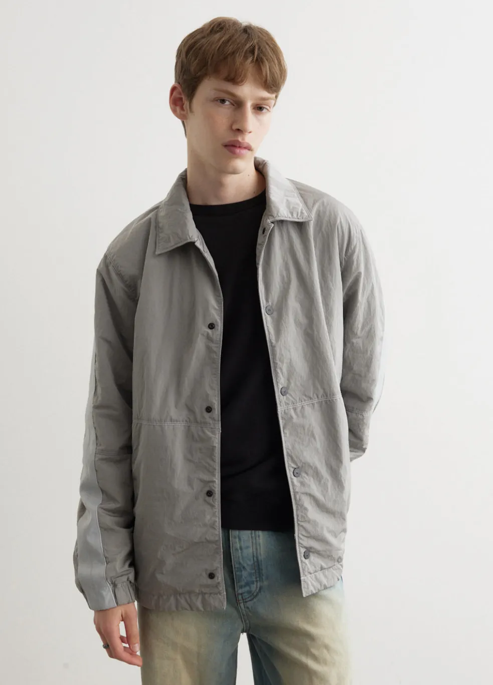 Iridescent Nylon Metal Light Jacket