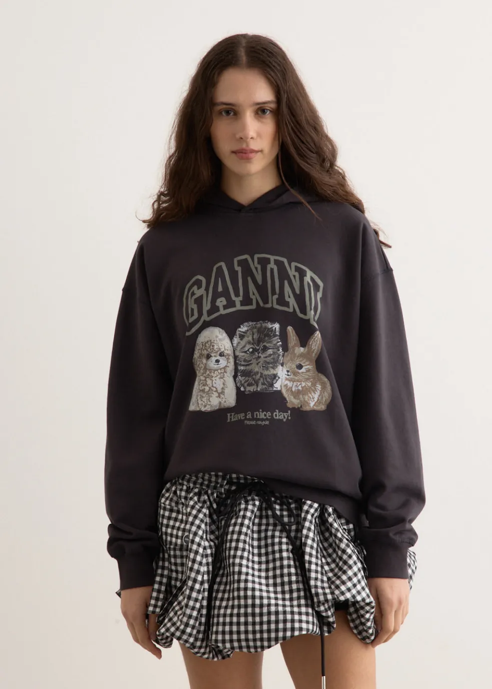 Isoli Oversize Animals Crop Hoodie