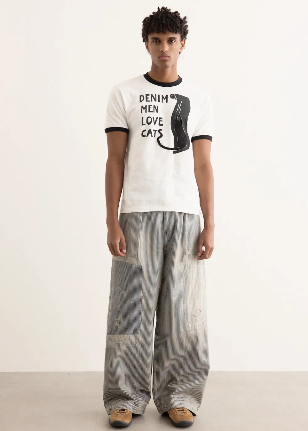 20/-Jersey Ringer T-Shirt (DENIM MEN LOVE CATS SCRATCH)