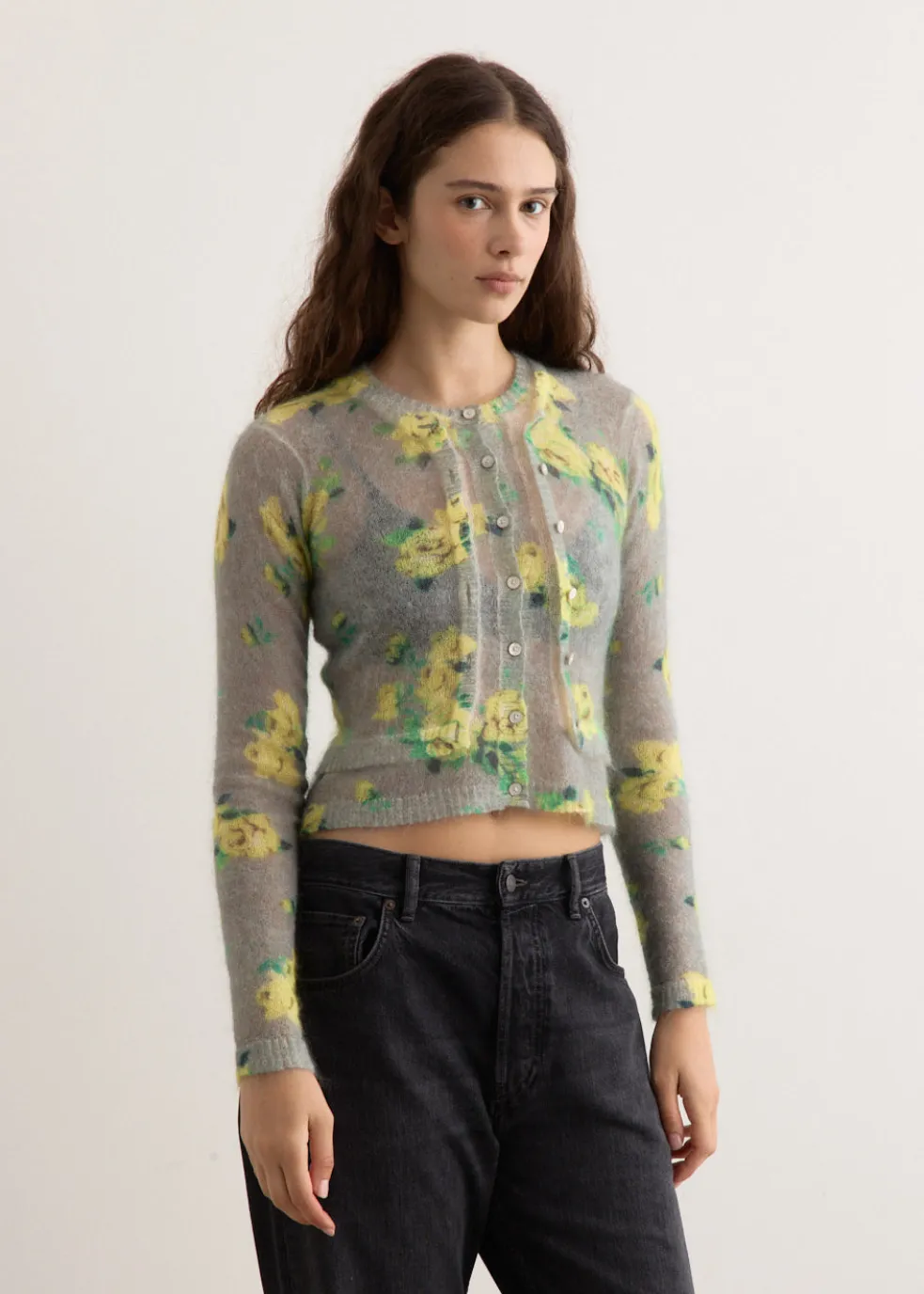 Kahoo Printed Overwashed Cardigan