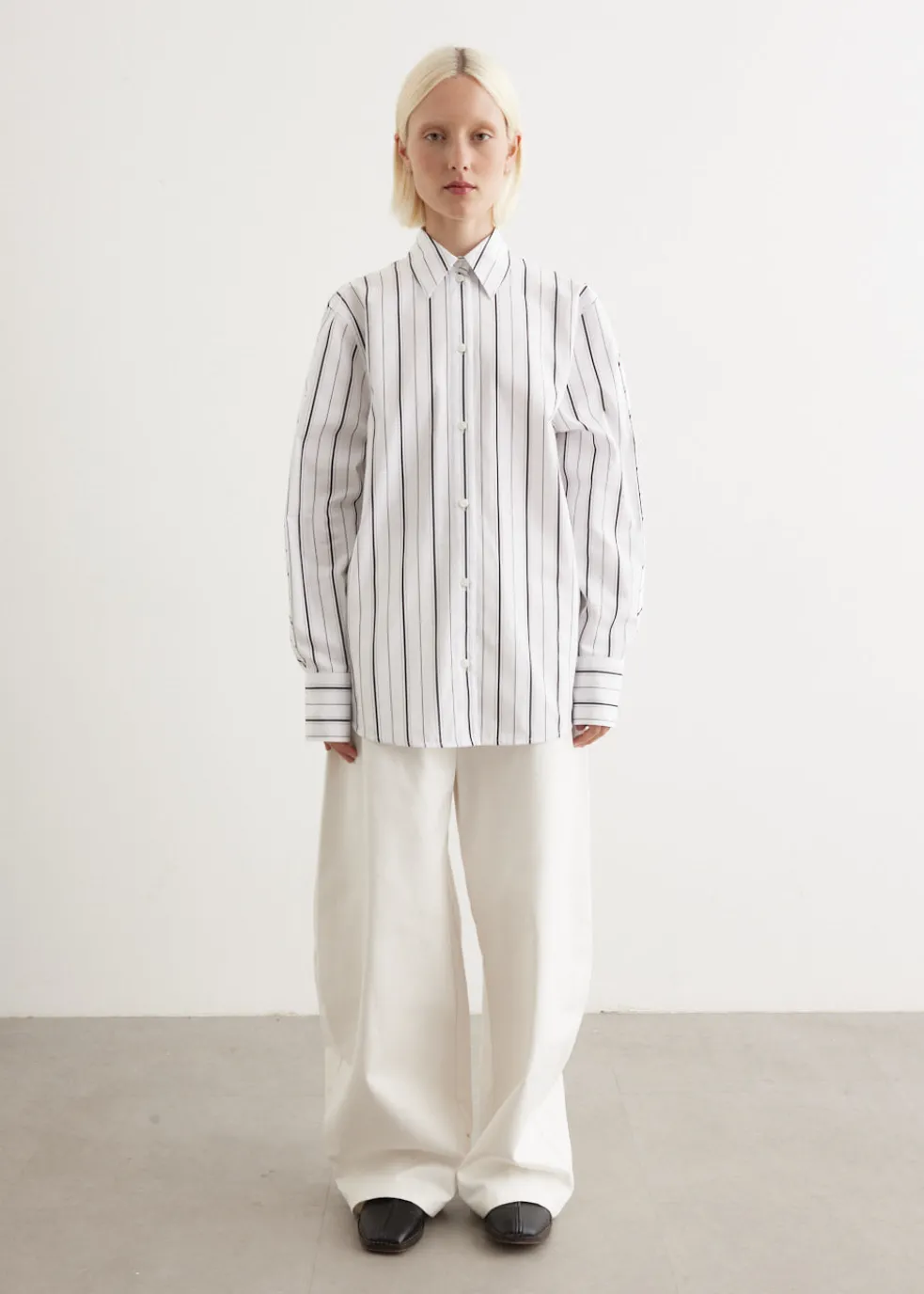 Kimono Sleeve Striped Shirt