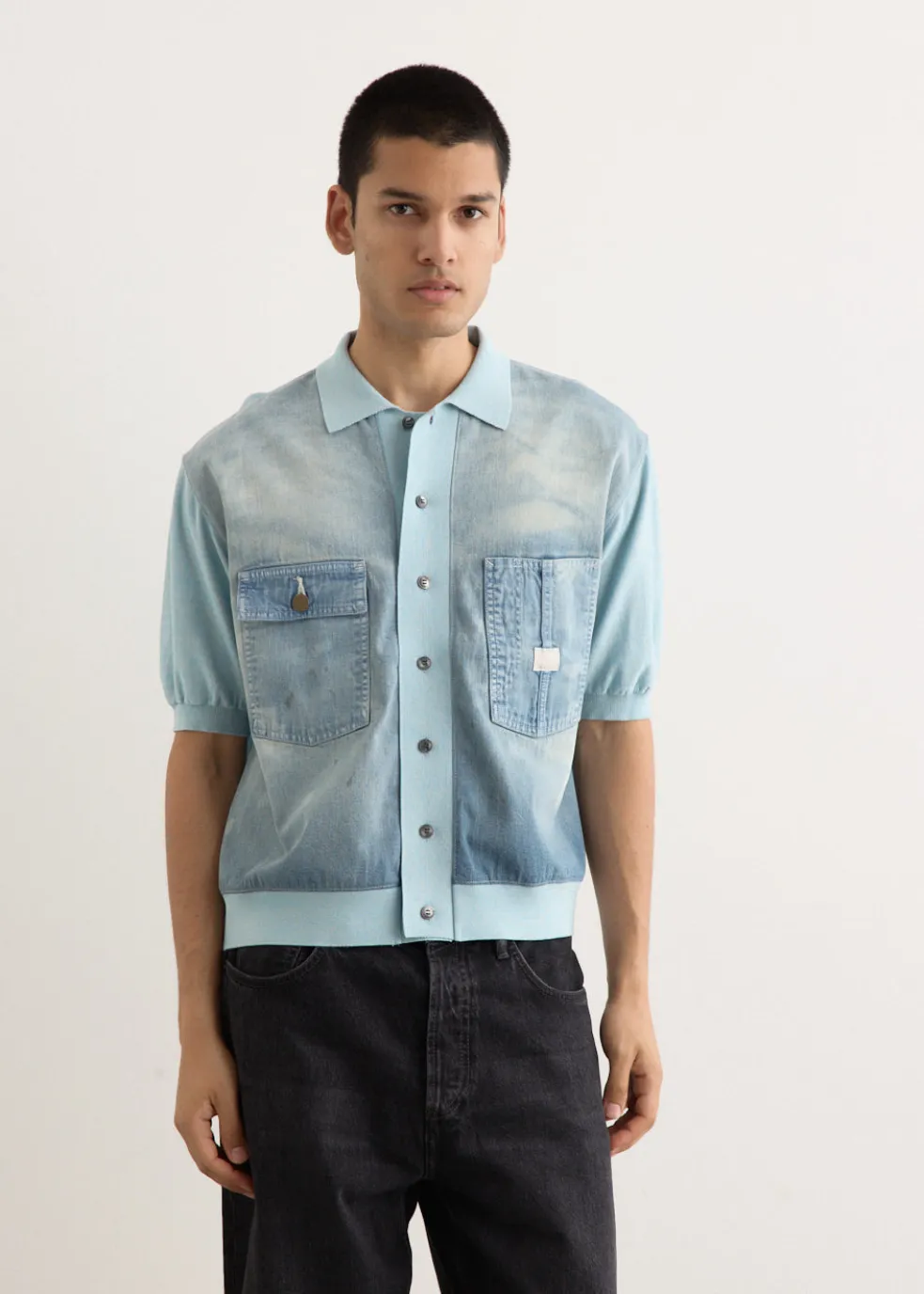 Knit x 8oz Denim Coverall Polo Shirt