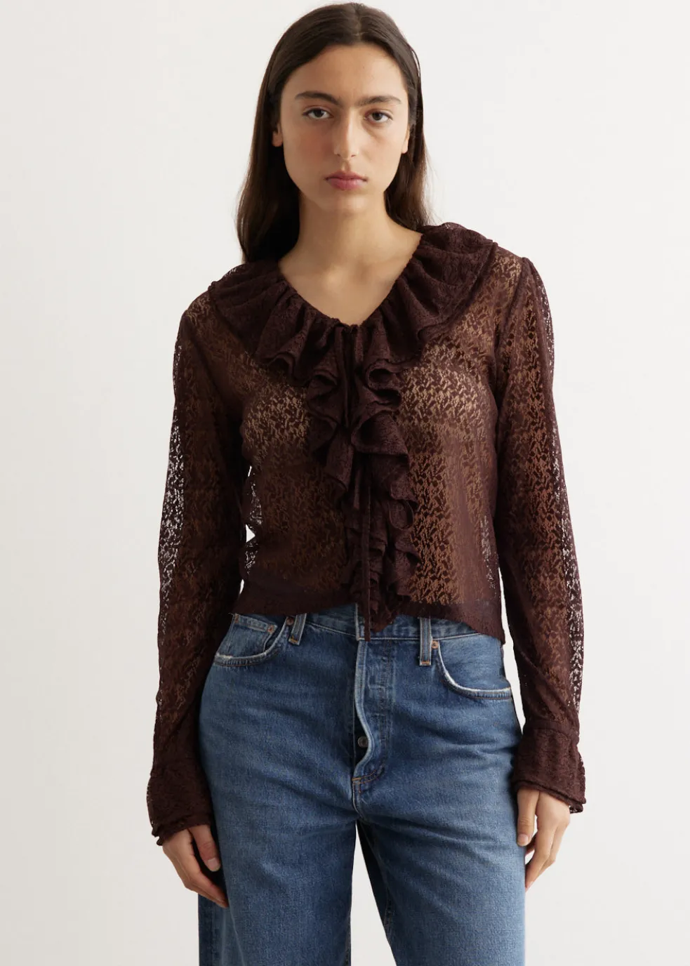 Lace Flounce Blouse