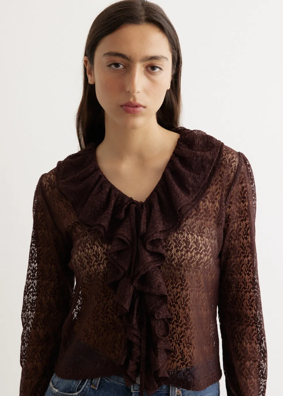 Lace Flounce Blouse