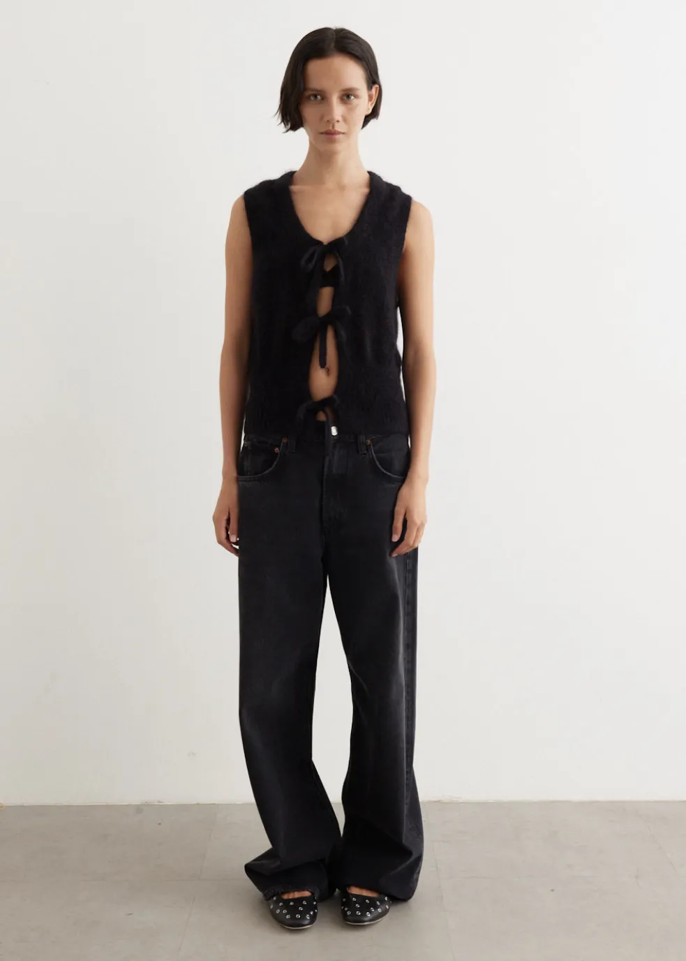 Light Mohair Tie String Vest