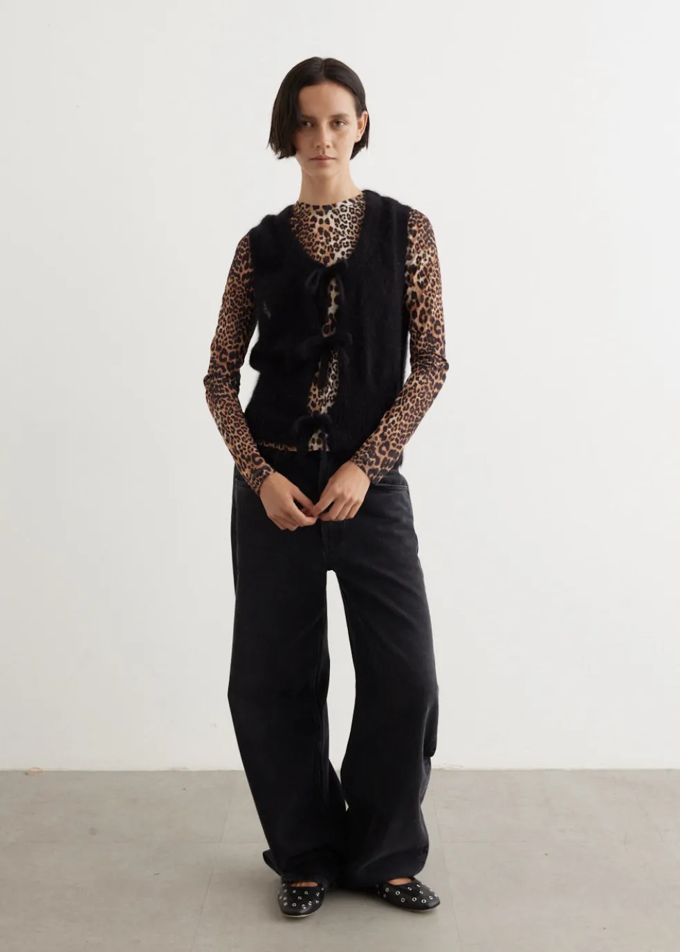 Light Mohair Tie String Vest