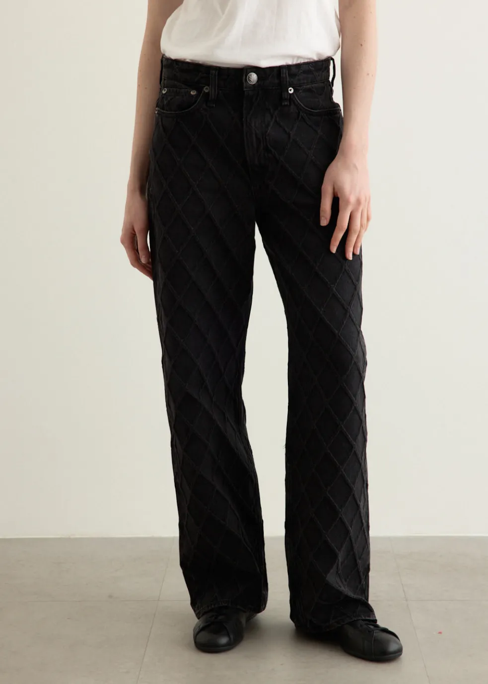 Logan Mid-Rise Wide Leg Jeans