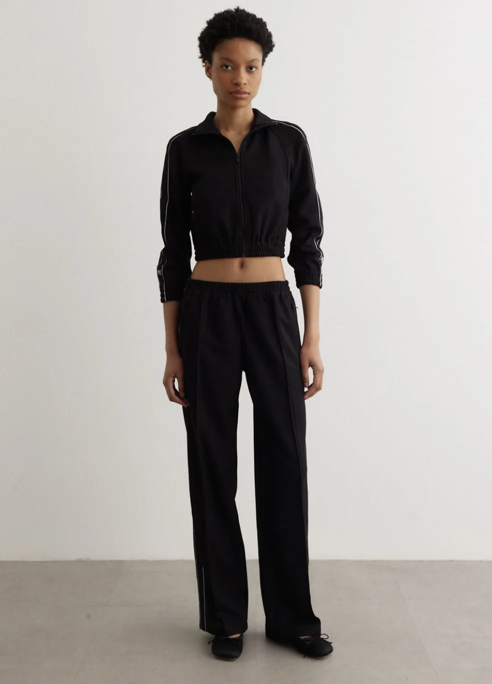 Logo Tape Cropped Track Jacket