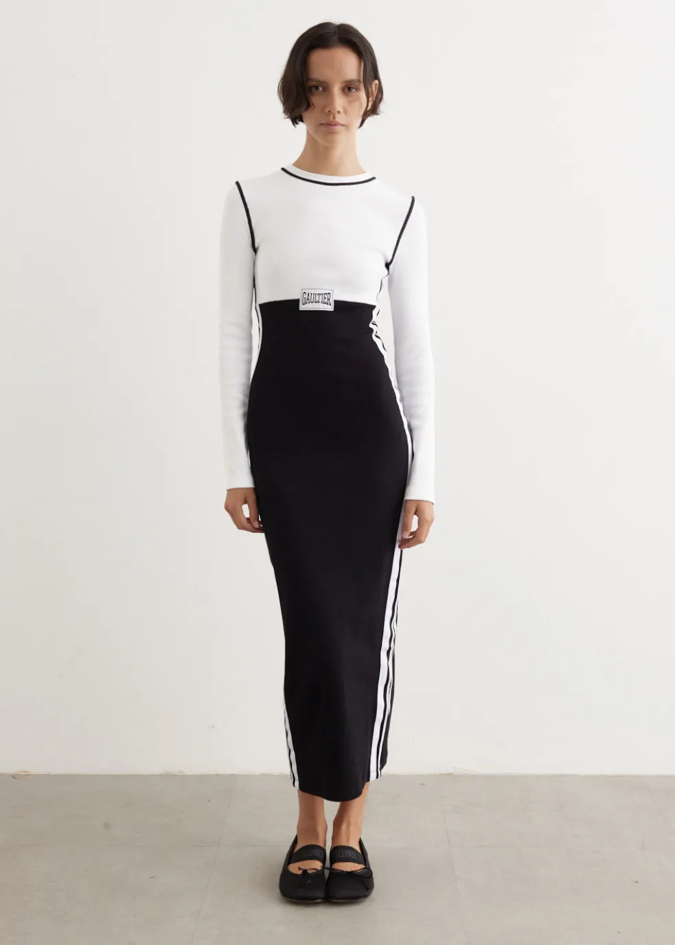 Long Colour Block With Gaultier Patch Dress