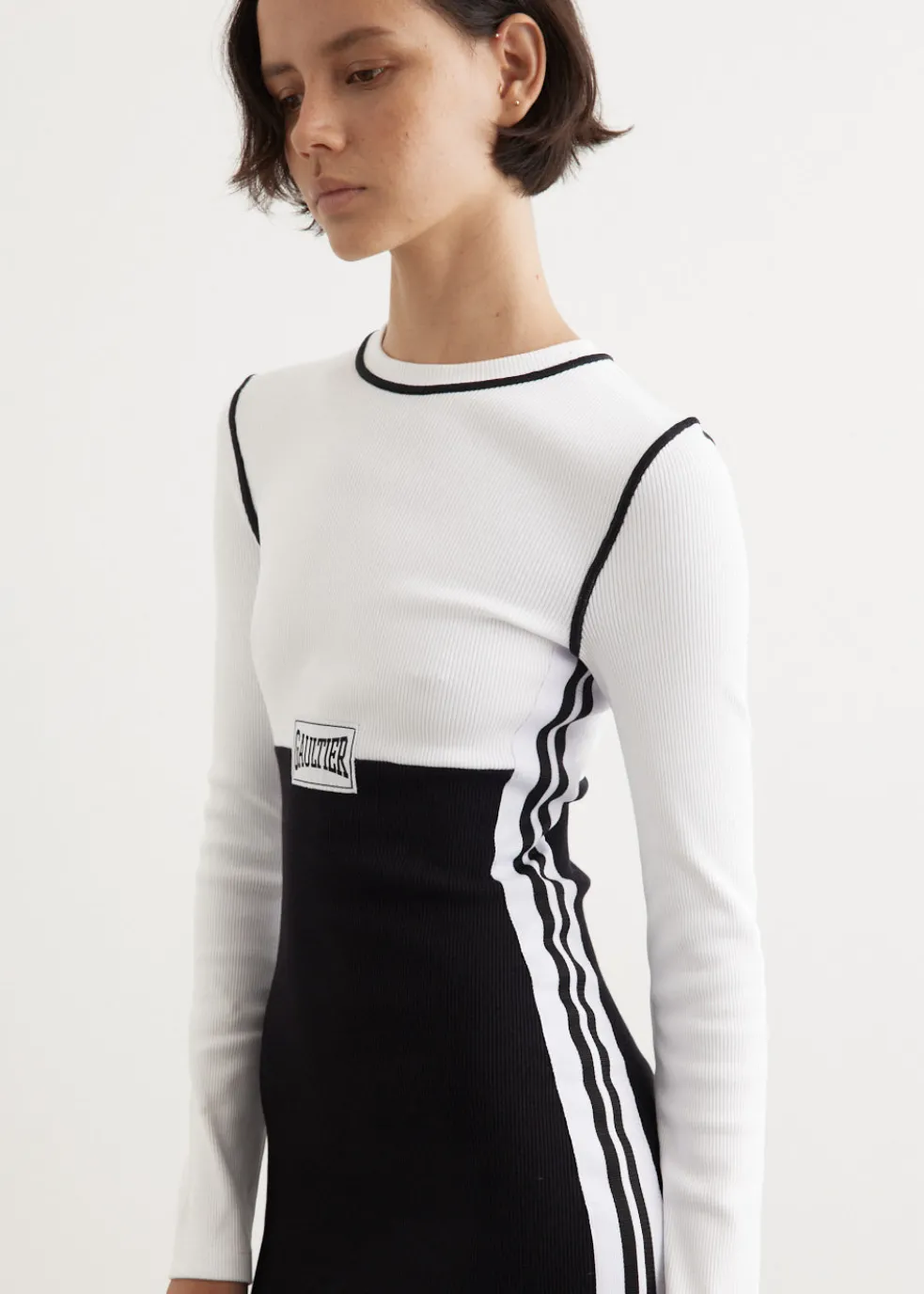 Long Colour Block With Gaultier Patch Dress