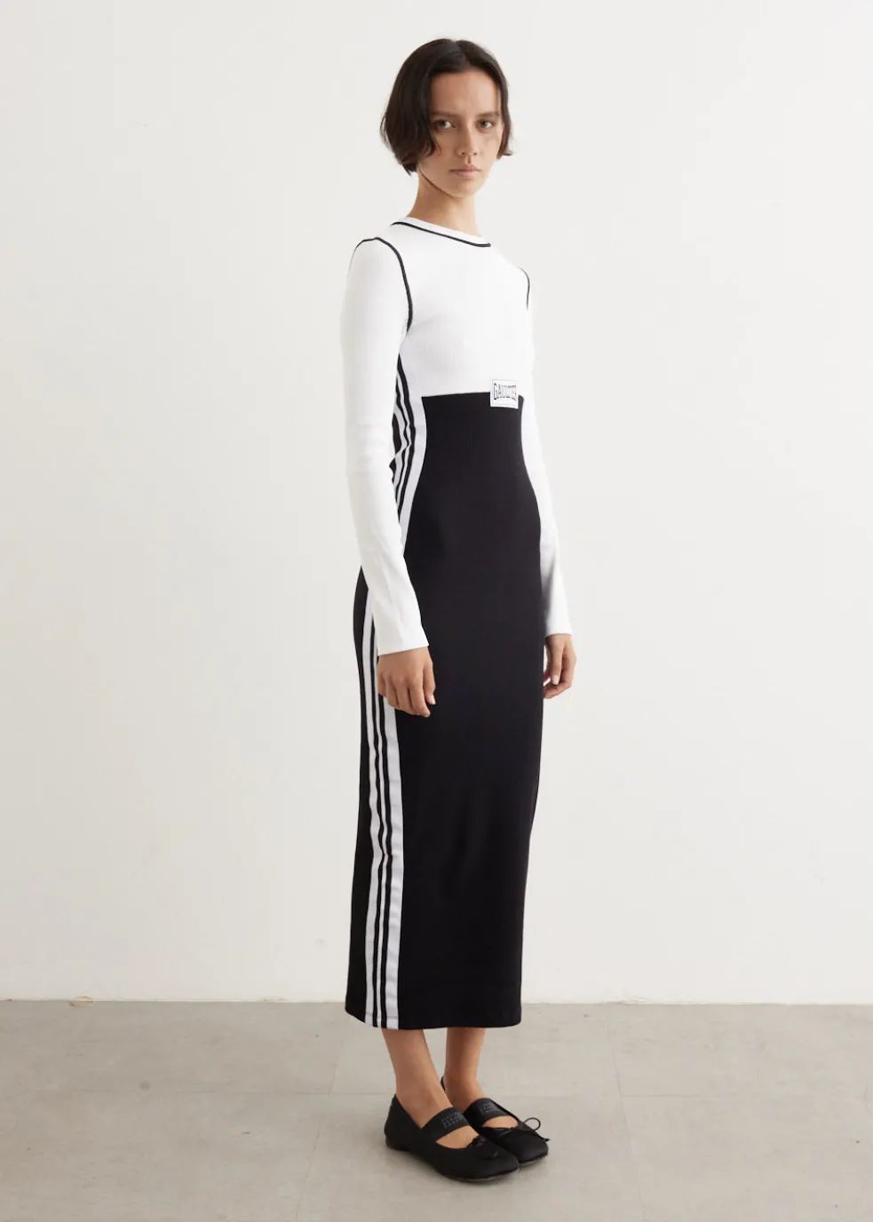 Long Colour Block With Gaultier Patch Dress