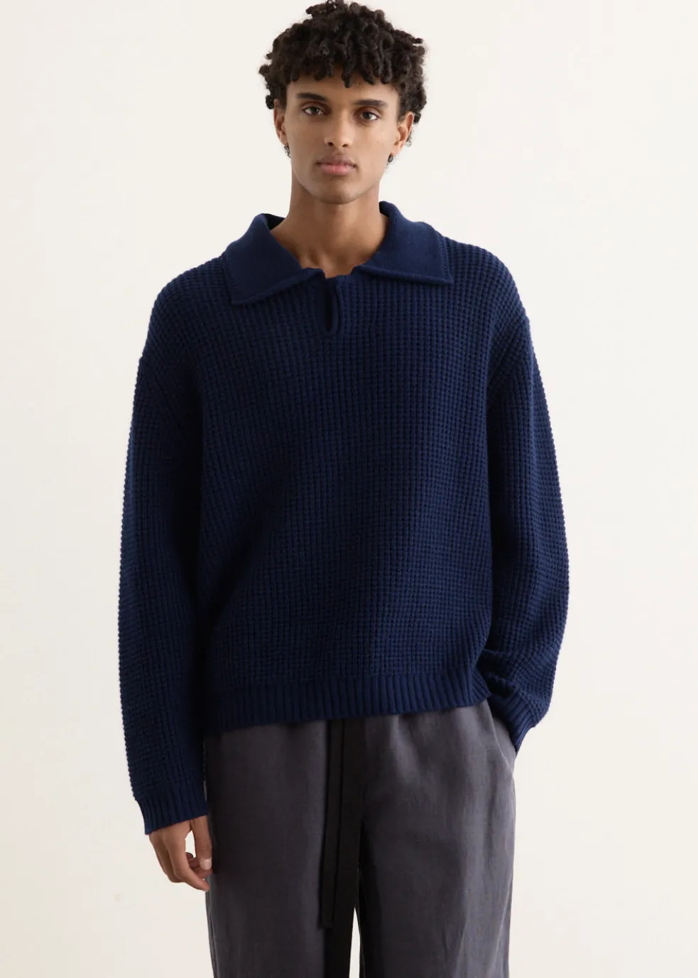 Long Sleeve Button Polo Sweater
