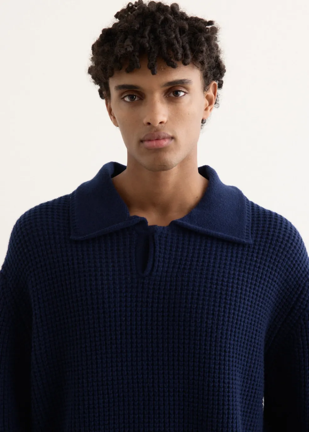 Long Sleeve Button Polo Sweater