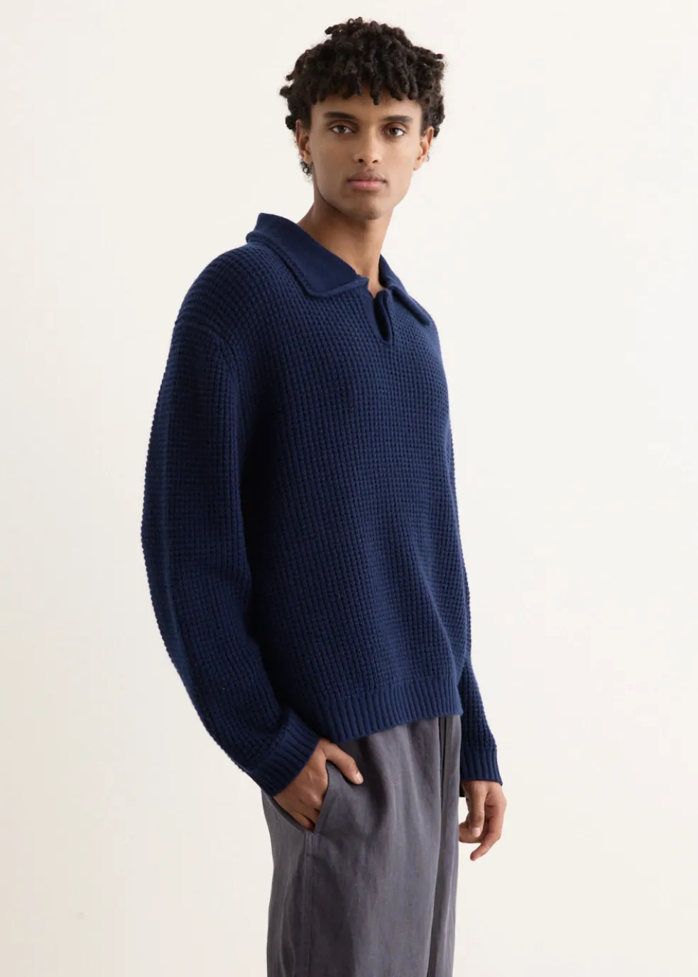 Long Sleeve Button Polo Sweater